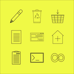 web linear icon set simple outline icons vector image