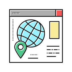 Web site map location color icon vector