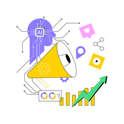 ai-driven content distribution abstract concept vector image