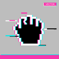 Black pixel drag mouse hand glitch cursor icon vector