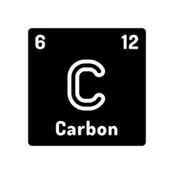 Carbon chemical element glyph icon vector