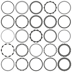 collection of round decorative border frames vector image