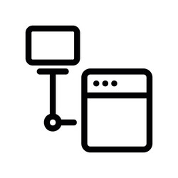 computer screen connected to server unit icon vector image