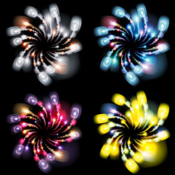 festive patterned firework bursting in various vector image