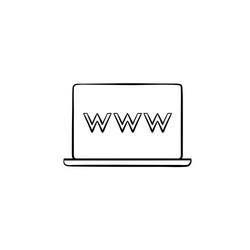 Laptop computer screen with web browser window vector