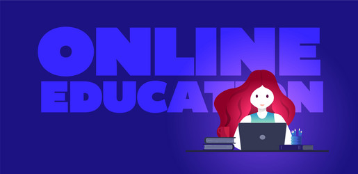 online education self learning concept vector