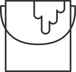 Paint bucket spilling icon in black contour Vector Image