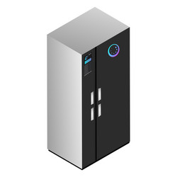 smart refrigerator in 3d render on white vector image