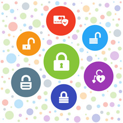 7 padlock icons vector