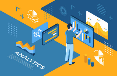 Artificial virtual reality analytics technology vector
