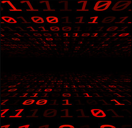 binary background with red digits vector image