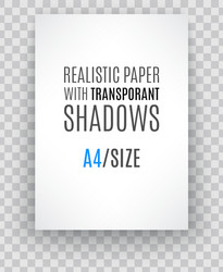 blank sheet of paper with page curl and shadow vector image