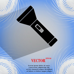 flashlight flat modern web button vector image