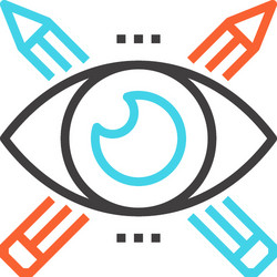 idea visualization flat line web icon concept vector image