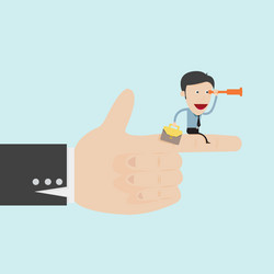 Man Pointing with Binoculars at Target vector image