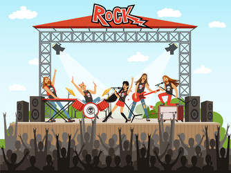 Rock Concert Stage Performance vector image