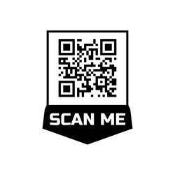 Scan me qr code icon for smartphone frame quick vector