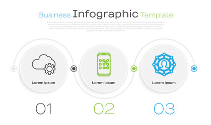 set line cloud technology data transfer vector image