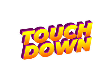 touch down text effect in eye catching color vector image