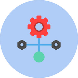 workflow flat circle icon vector image