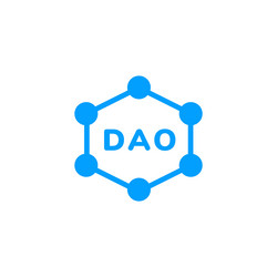 blue hexagon with dao text symbolizing vector image