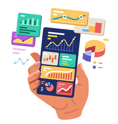 business data charts and graphs diagrams vector image