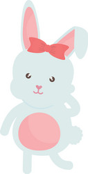 Cute rabbit character icon Royalty Free Vector Image