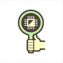 Microchip testing icon vector