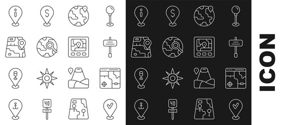 set line location with check mark infographic vector image
