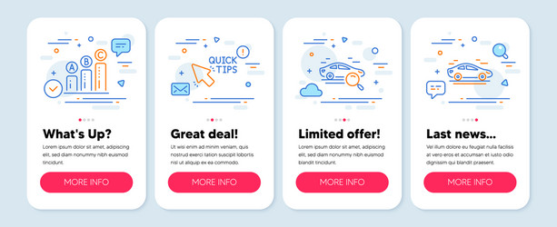set technology icons such as graph chart vector image