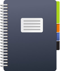 spiral notebook with tabs - journal or book icon vector image