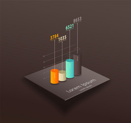 template with colorful column graph and place vector