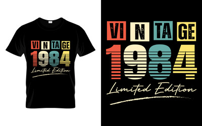 Vintage 1984 Birthday T-Shirt Vector Image