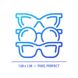 2d thin linear gradient various eyeglasses icon vector