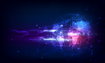 abstract tech sphere digital circuit pattern vector image