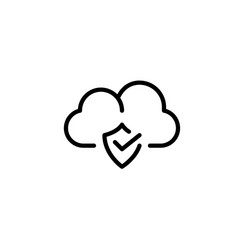 cloud storage security icon pixel perfect vector