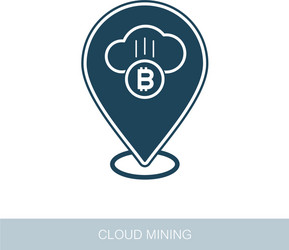 cryptocurrency cloud mining pin map icon vector image