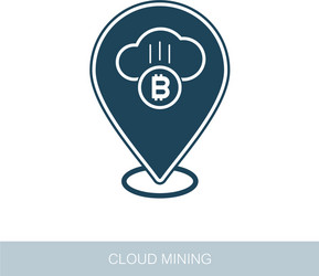 Cryptocurrency cloud mining pin map icon vector