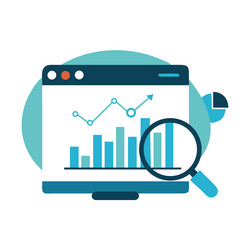 data analytics graph on computer screen vector image