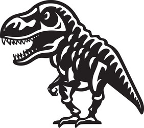 fossilized fury dino skeleton icon ancient apex vector image