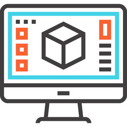 graphics software flat line web icon concept vector image