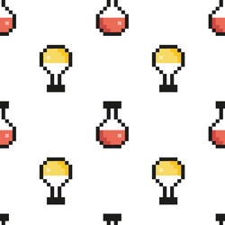 pixel bottles seamless pattern background vector image