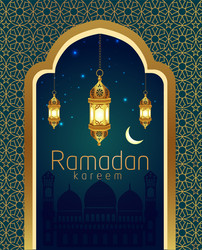 Ramadan Kareem Celebration Banner Vector Image