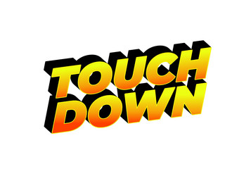 touch down text effect in eye catching color vector image