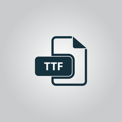 Ttf extension text file type icon vector