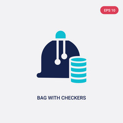 two color bag with checkers game icon from vector image