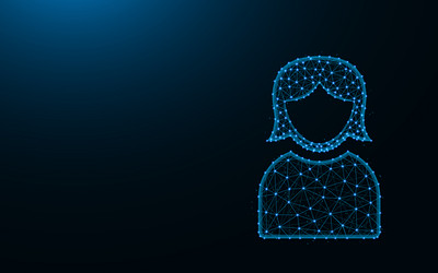 user made from points and lines on dark blue vector image
