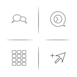 web and text simple linear icon setsimple outline vector image