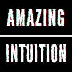 amazing intuition slogan holographic and glitch vector image