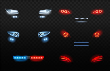 Realistic Car in the Dark Front View Vector Images (over 150)